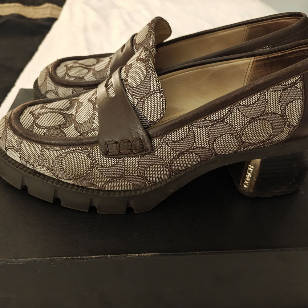 Coach Brown Patterned Women's Loafers - Picture 3 of 7